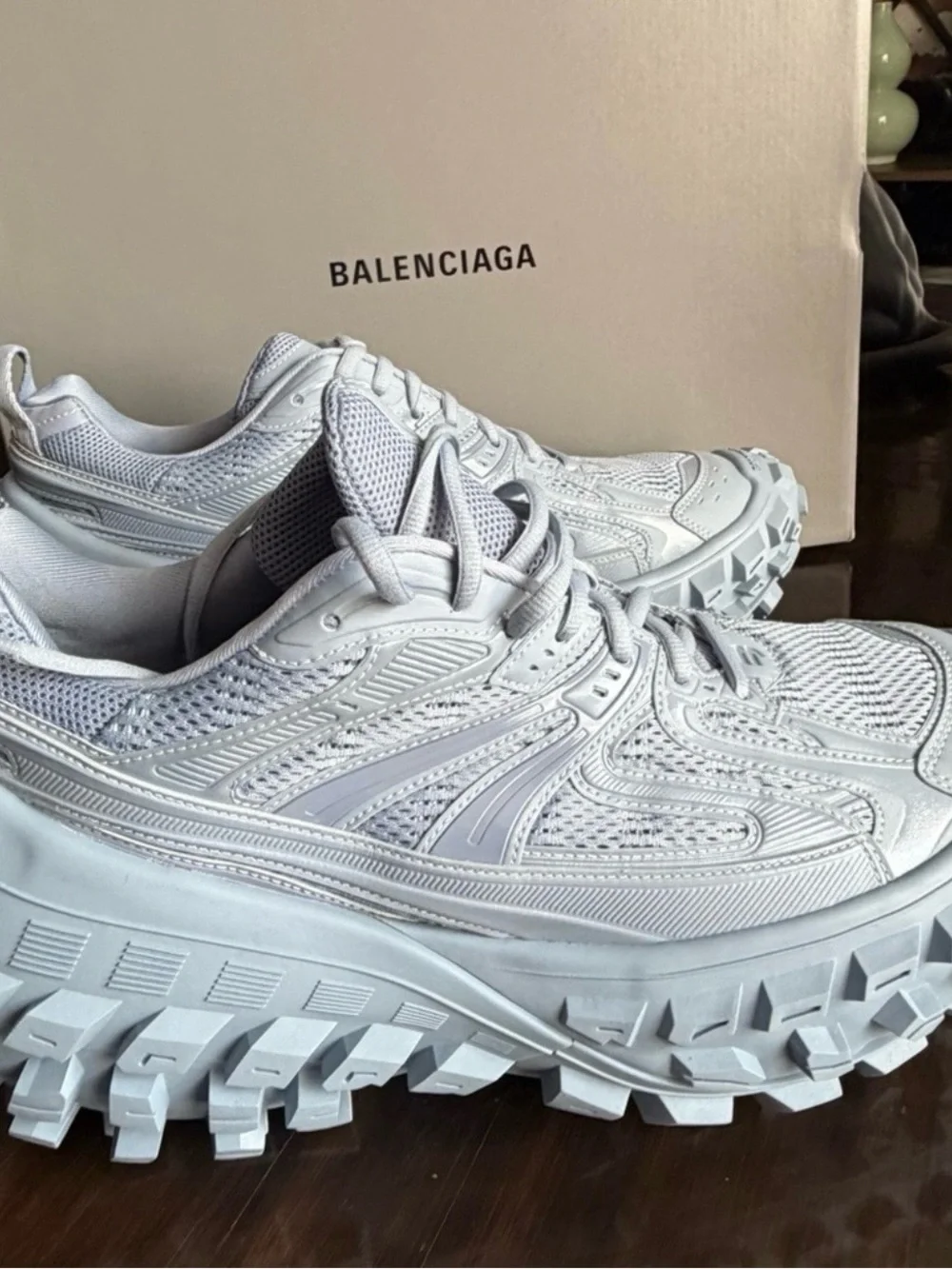 Balenciaga Men's Defender Sneaker Light Blue size 46/13